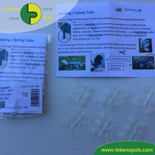 Druckknöpfe | Tube, Beinling, Schwanzschutz und Wundauflage | zuverlässiges Befestigen bei Bodys für Hund, Katze, Pferd und Co 11 VetMedCare Tierbedarf Druckknöpfe klein für Tube, Beinling, Schwanzschutz und Wundauflage zur Befestigen bei Bodys für Hund, Katze, Pferd und Co