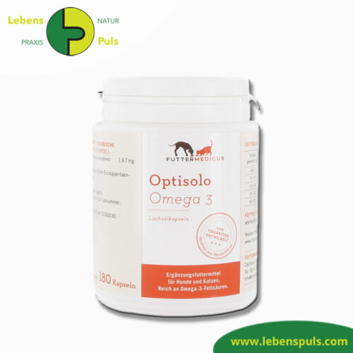 Optisolo Omega 3 | Fischöl Kapseln von Futtermedicus | Hund + Katze 1 Futtermittelergaenzung Futtermedicus Optisolo Omega 3 Lachsöl Kapseln