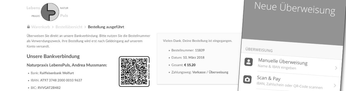 Zahlen mit QR Code 1 Einfach bezahlen mit QR Code und Girocode bzw. Scan & Pay Header