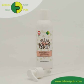 Badespass Tiershampoo mit Neembaumöl Hund und Katze mit Kippverschluss und Pumpe LebensPuls
