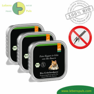 Defu Premium Katzenfutter Nassfutter getreidefrei BIO Grünland Pute mit feinen Happen in Gelee 16x100g