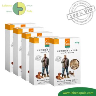 BIO Snack Huhn & Möhre Belohnung für den Hund Defu, 5 x 200g