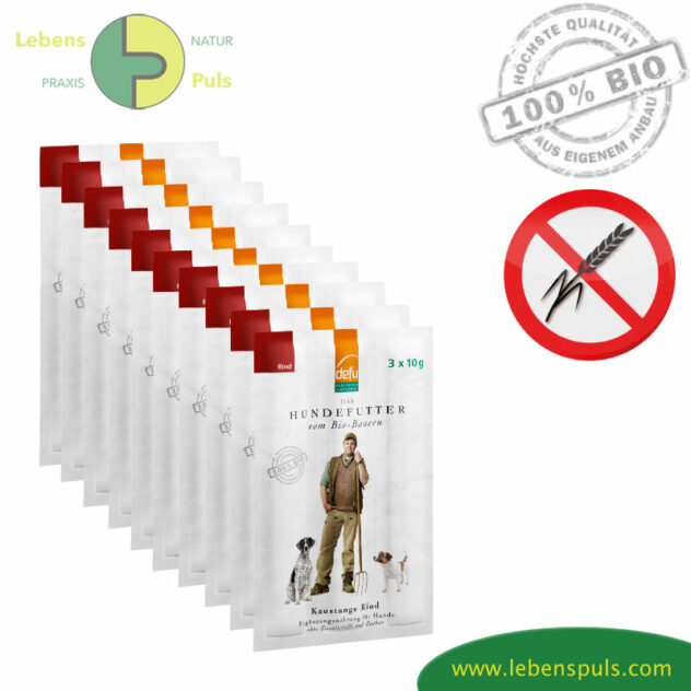 Kaustange Rind BIO Leckerli Belohnung für den Hund Defu, 10 x 3x10g