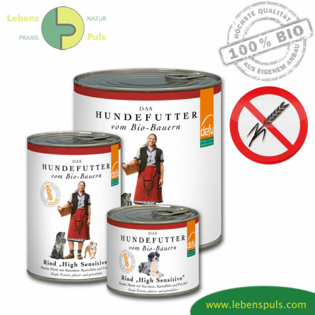 Defu High Sensitive Premium Hundefutter Nassfutter getreidefrei BIO Rind 200g, 410g, 820g