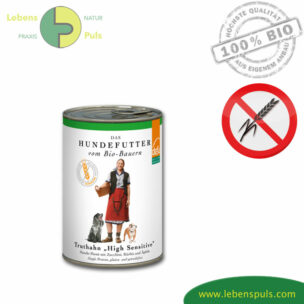 Defu High Sensitive Premium Hundefutter Nassfutter getreidefrei BIO Truthahn 400g