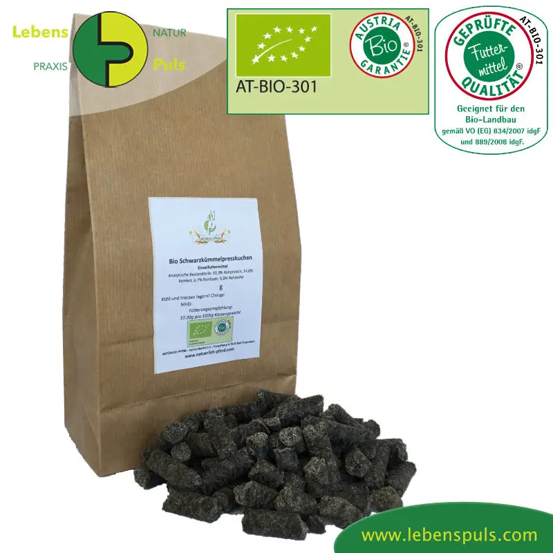 10 kg Schwarzkümmelöl Presskuchen Frisch Pellets für Pferde Hunde Kaltgepresst 