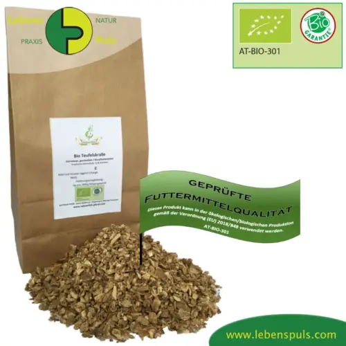 BIO Teufelskrallenwurzel | Wurzel geschnitten | Kräuter für Pferde | wertvolle Nahrungsergänzung für Futtermittel 7 Einzelfuttermittel Natürlich Pferd BIO Teufelskrallenwurzel geschnitten entzündungshemmend schmerzlindernd knorpelschützend