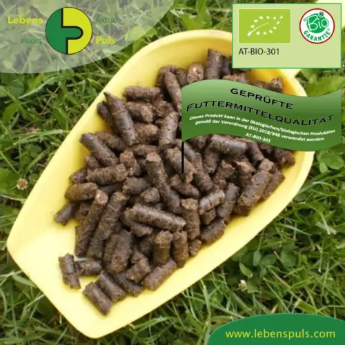 BIO Lein Presskuchen, Pellets | Presskuchen für Pferde | besonderes Futtermittel als Nahrungsergänzung 1 Einzelfuttermittel Natürlich Pferd BIO Lein Presskuchen Verdauung