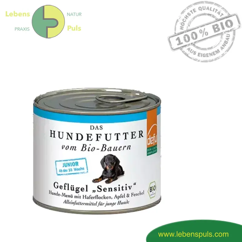 Sensitive Premium Junior Hundefutter | Nassfutter | gesundes BIO GeflΓΌgel | defu 4 Defu Sensitive Premium Junior Hundefutter Nassfutter BIO GeflΓΌgel 200g
