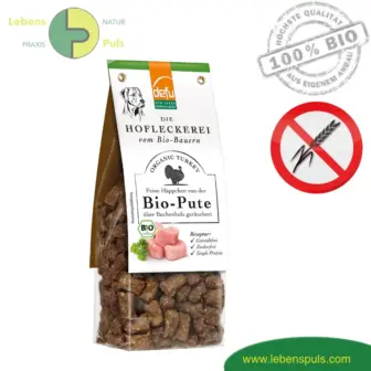 Defu Hofleckerei Pute, freine BIO Happen, Hund, Belohnung, Pute, 125g